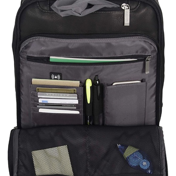 KENNETH COLE REACTION LEATHER LAPTOP BACKPACK - Picture 3 of 6